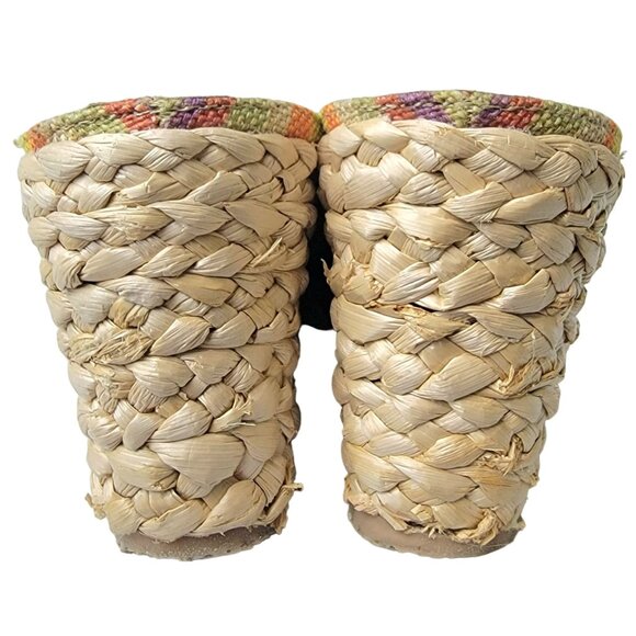 Rainbow Stripe Bohemian Shoes Women 8.5 CL Laundry Boho Wedge Sandals 39 Spring - Picture 11 of 14